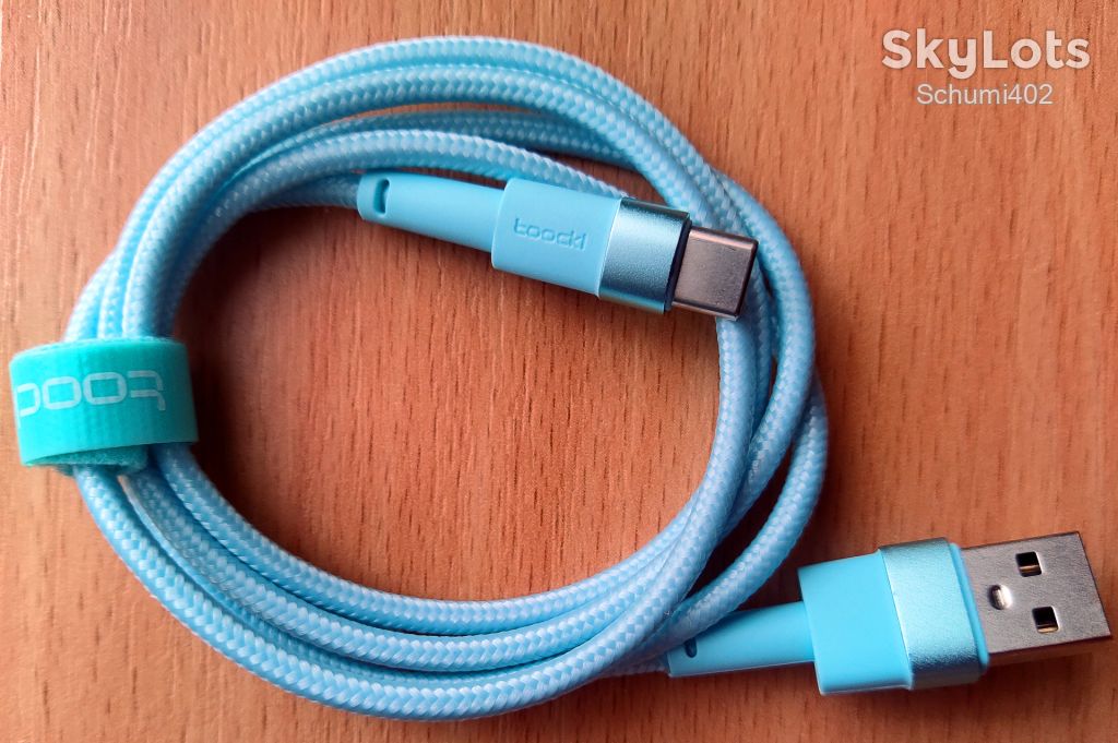 Кабель Toocki 60Вт USB-A/Type-C 1 метр блакитний - фото фото фото 1