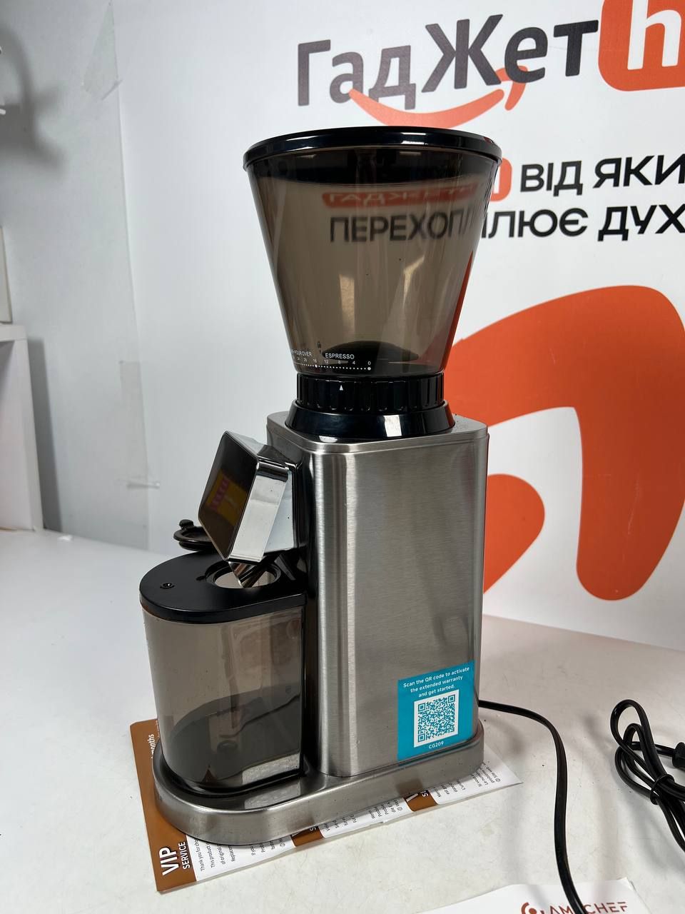 Лот № 15193 Електрична кавомолка AMZCHEF з 48 рівнями помелу, нержавіюча сталь - фото фото фото 2