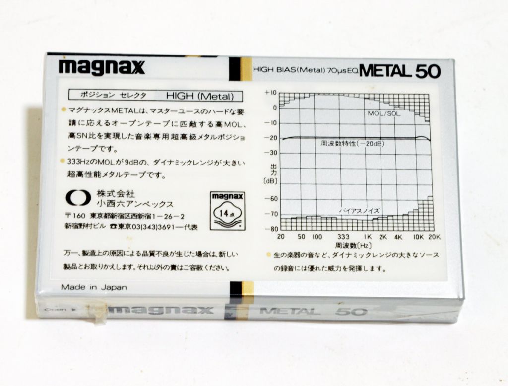 Аудио кассета Magnax Metal  50 Япония 1981 МЕТАЛЛ запечатана JP Market - фото фото фото 1