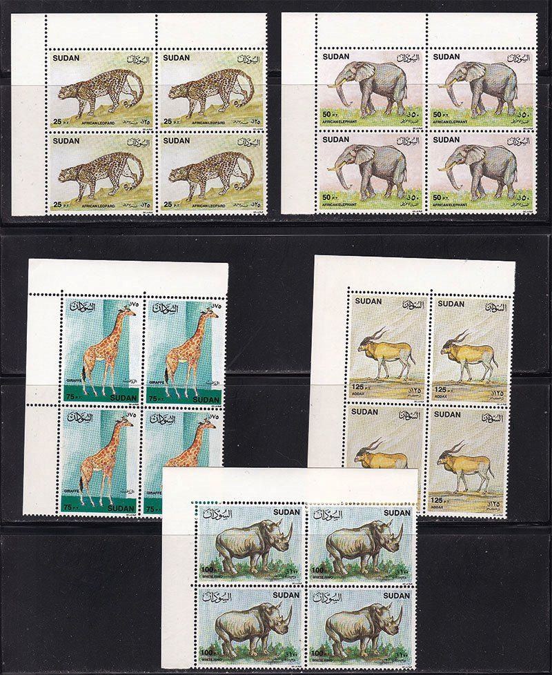 Фауна . Судан 1990 г MNH - серия - квартблоки - фото фото фото 0
