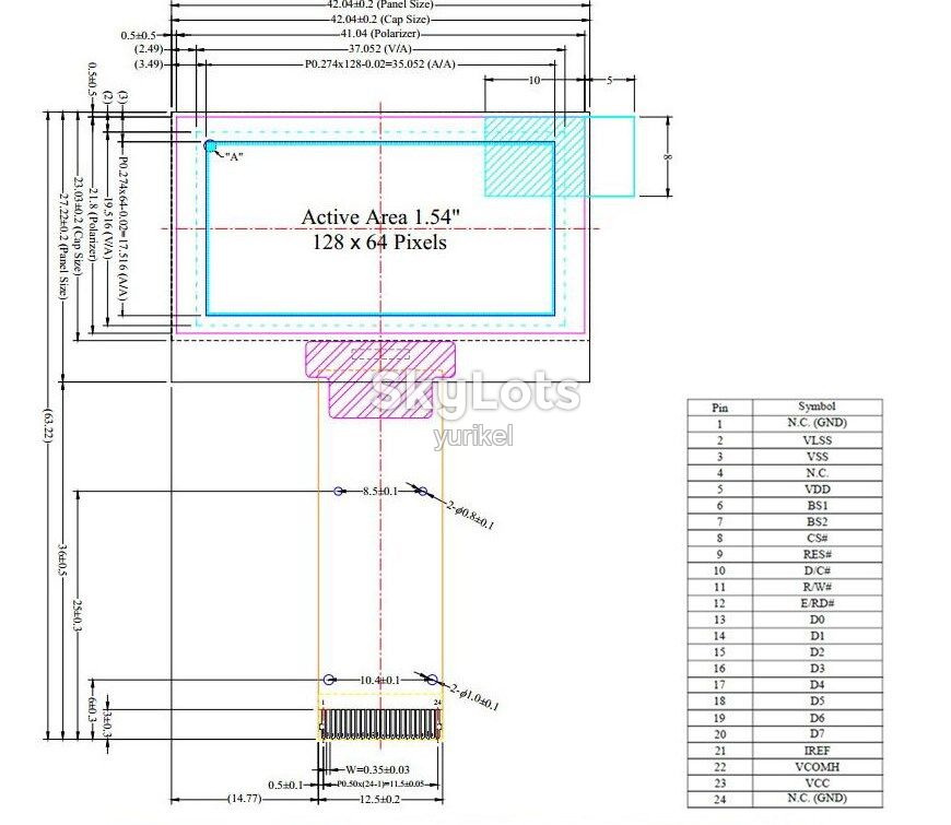 UG-2864KSYMG01 OLED Display Module - фото фото фото 1