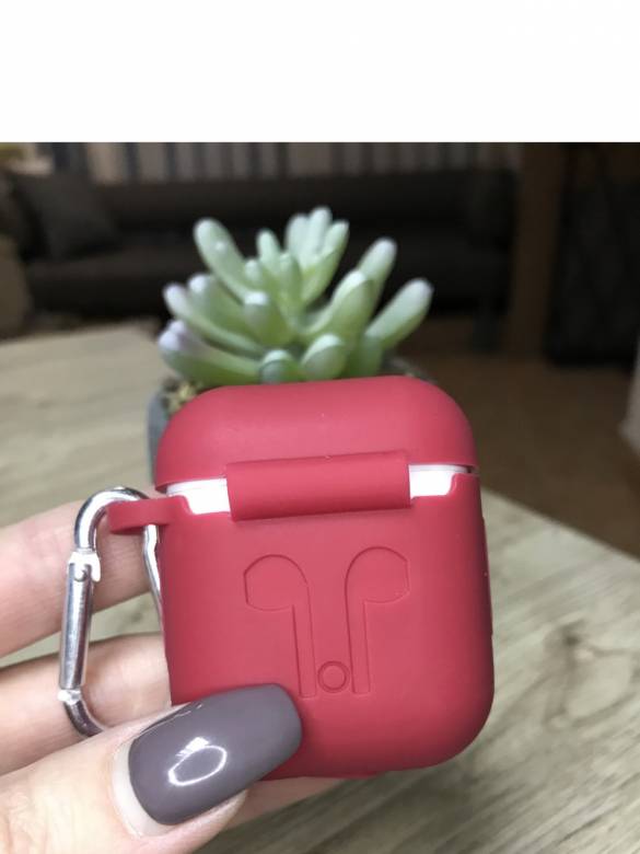 Чехол для Apple AirPods 1,2 Красный Silicone Case силиконовый - фото фото фото 2