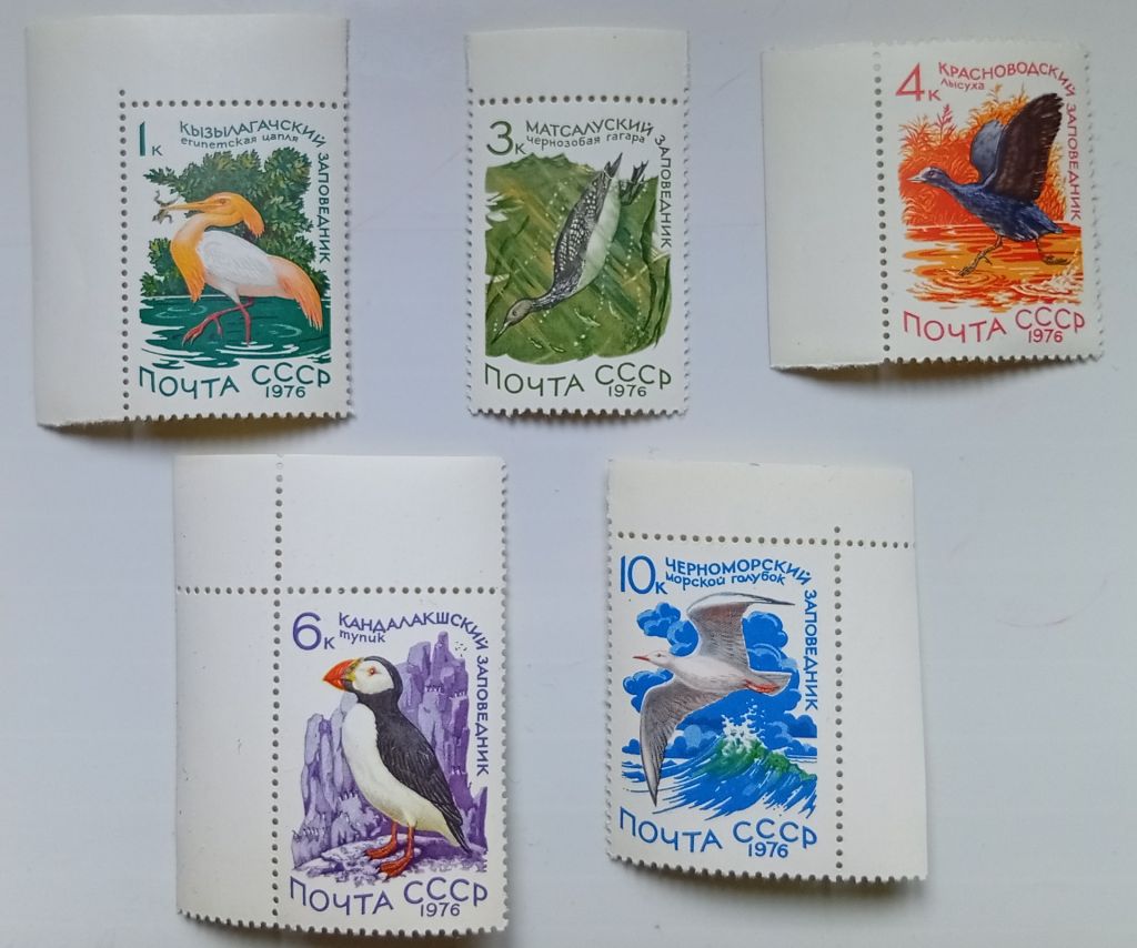 СССР 1976 Водоплавающие птицы, заповедник, фауна, MNH - фото фото фото 0