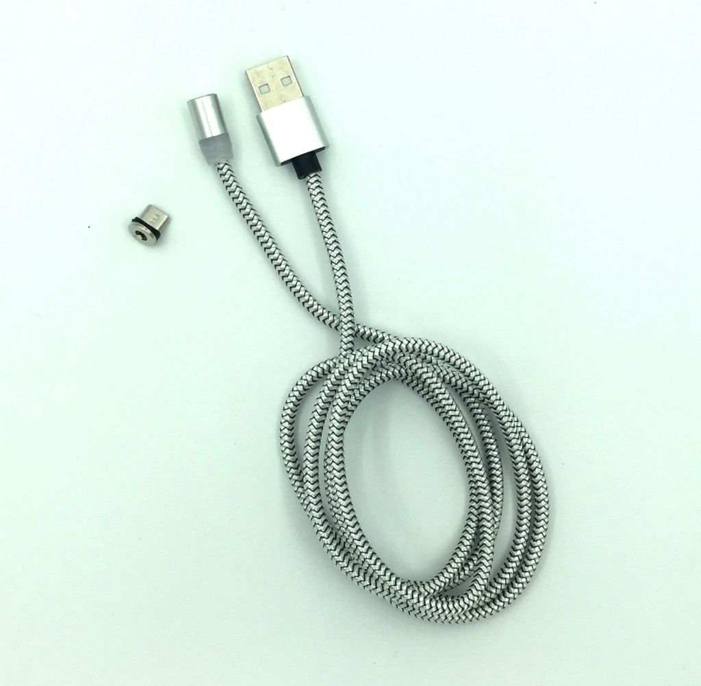 Кабель магнитный Metal Magnetic 360 Micro USB White - фото фото фото 2