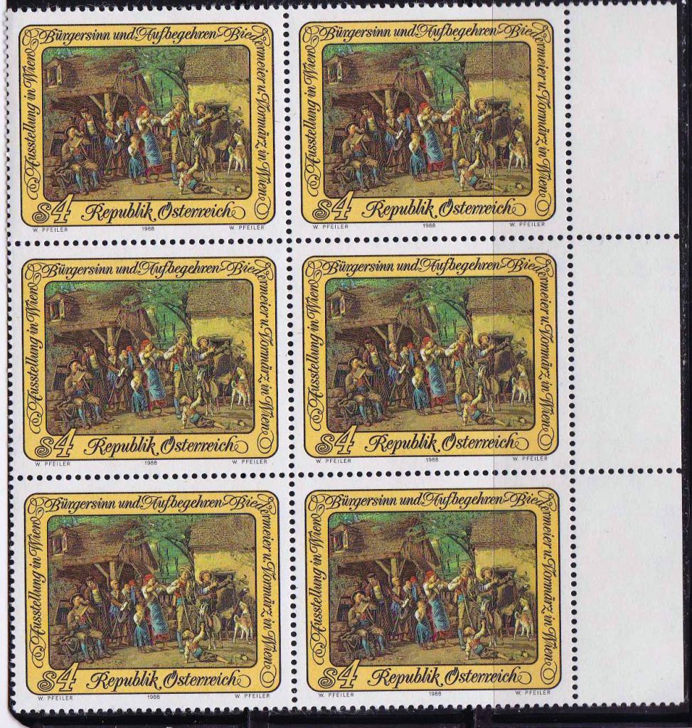 NM  Австрия  1988 г  MNH - шестиблок - - фото фото фото 0