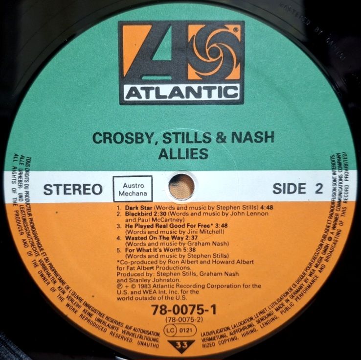 Crosby, Stills &amp; Nash - Allies - 1983.   (LP). 12. Vinyl. Пластинка. Germany. - фото фото фото 5
