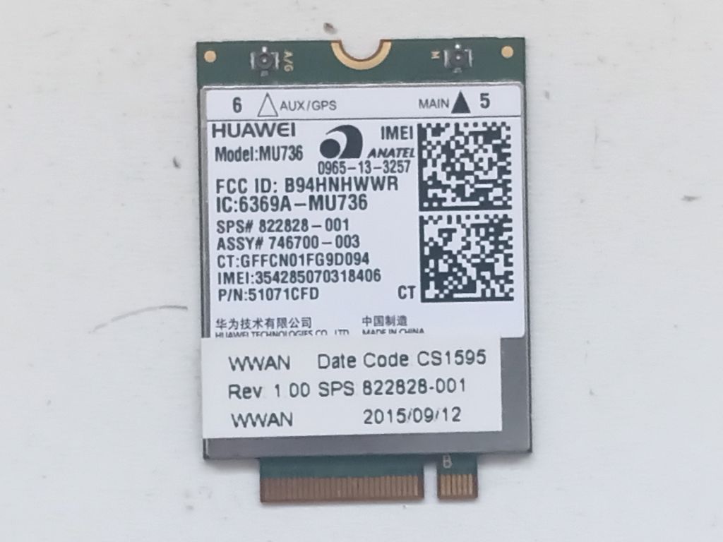 Б/У 3G Модем Huawei  (MU736) на HP EliteBook 840 G2 - фото фото фото 0