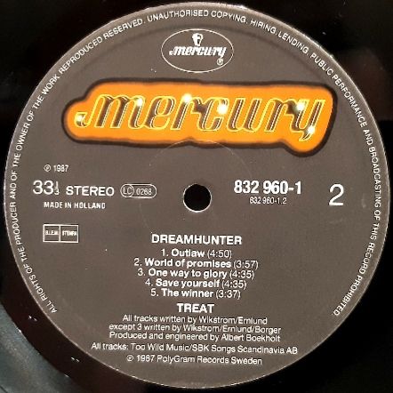 Treat - Dreamhunter - 1987.   (LP). 12. Vinyl. Пластинка. Netherlands. - фото фото фото 5