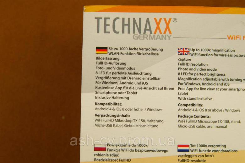 Мікроскоп, цифровий, TECHNAXX, Germany, FullHD, TX-158, Wi-Fi, USB, Windows, iOS, Android - фото фото фото 4