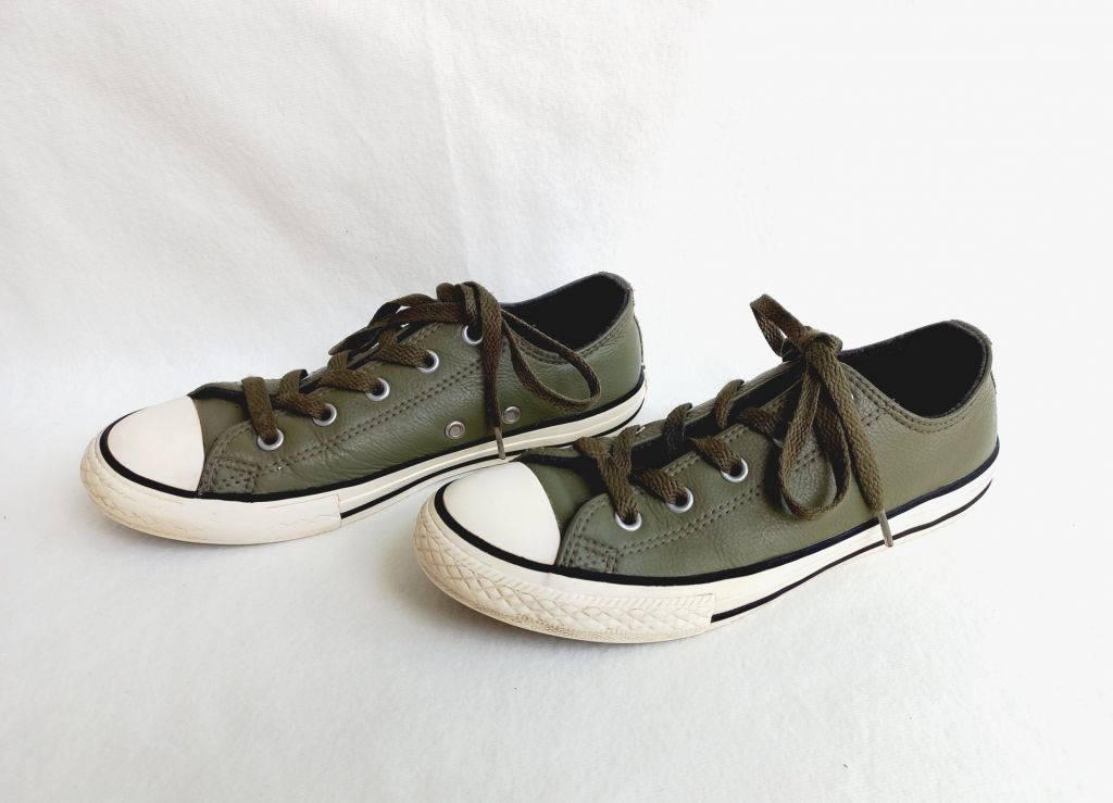Кеди шкіра Converse зелені, устілка 22,5 см. - фото фото фото 1