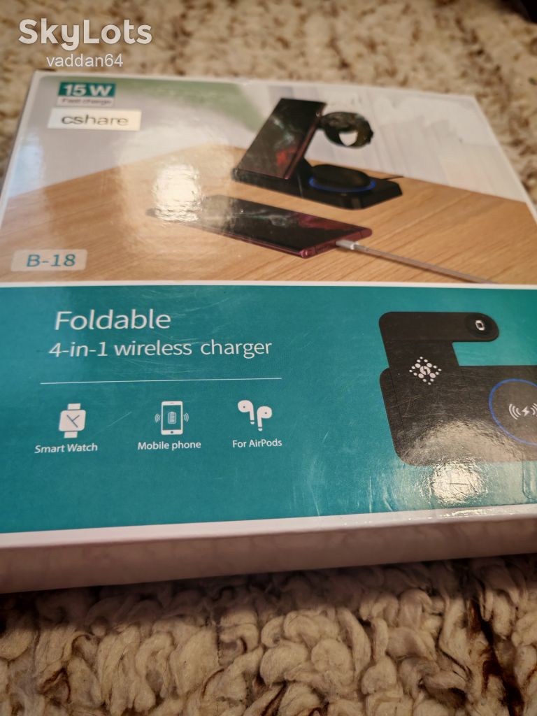 бездротової док-станції Foldable 4-in-1 wireless charger   (Модель: B-18) SAMSUNG S8 - S27Ultra - фото фото фото 2