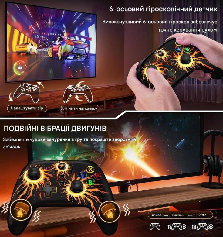 8197-ALEEMTRY Беспроводной контроллер Switch Controller для Nintendo Switch с джойстиком RGB - фото фото фото 2