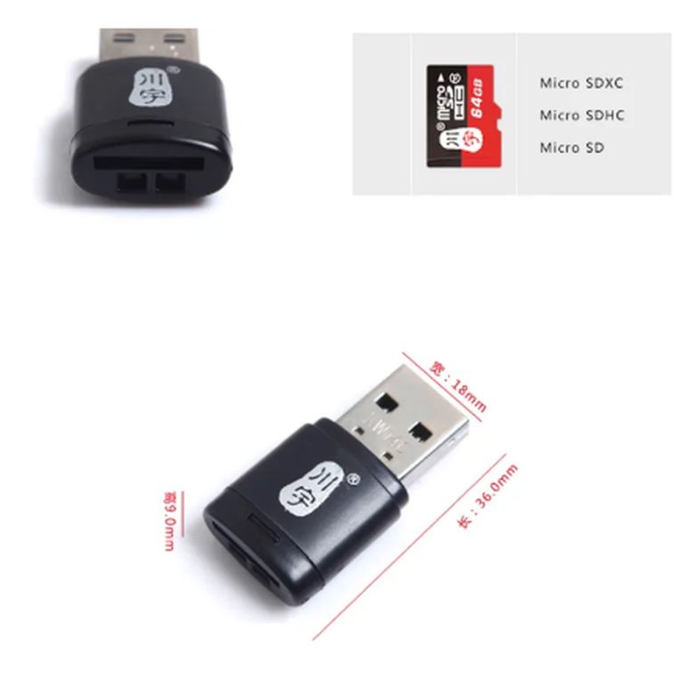 Картридер. usb micro sd/tf card reader usb 2.0  512 гб. - фото фото фото 3