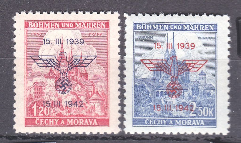 Богемия и Моравия 1942 г MNH - надпечатка - фото фото фото 0