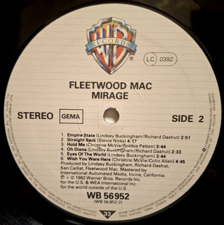 Fleetwood Mac - Mirage - 1982.  (LP). 12. Vinyl. Пластинка. Germany. - фото фото фото 5