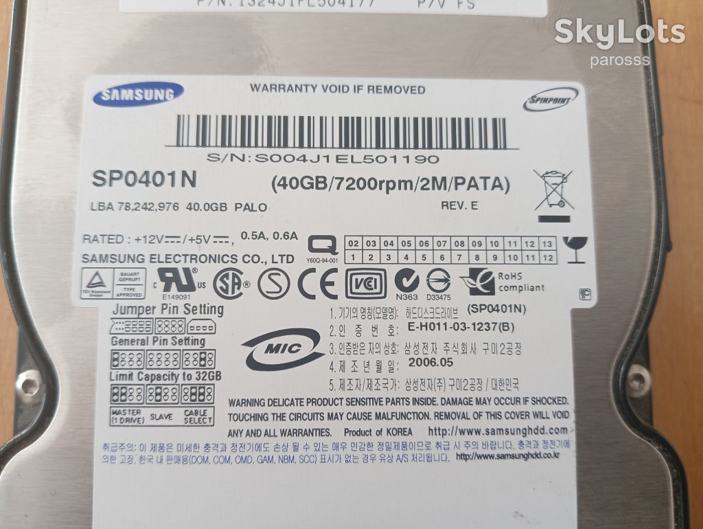 Жорсткий диск 40Gb Samsung IDE - фото фото фото 1