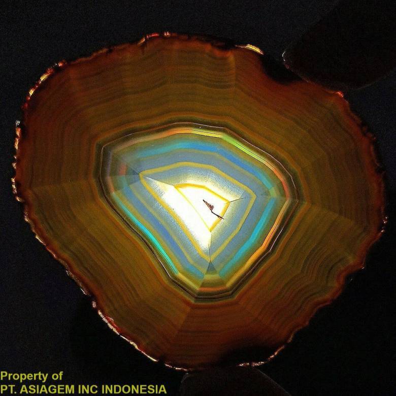 Натуральный ирис агат срез 62.05 Ct - фото фото фото 1