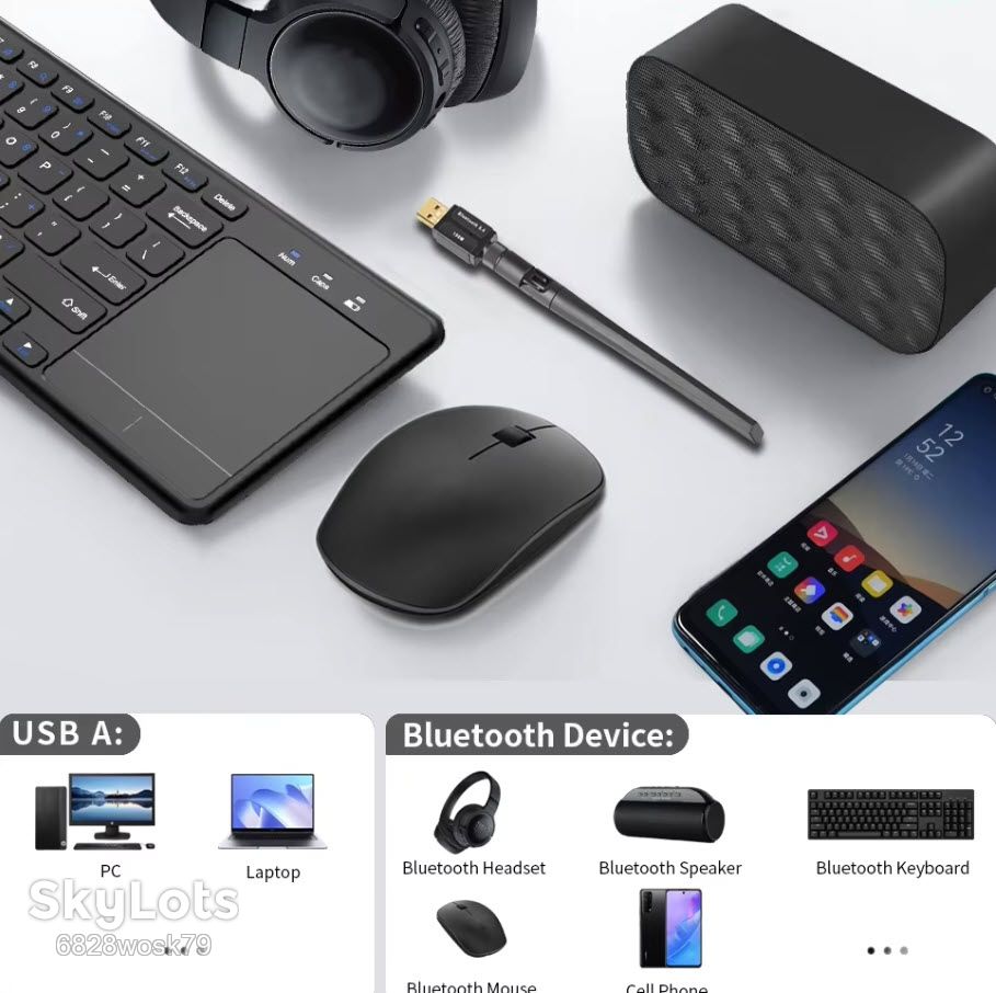 USB Bluetooth 5.4+BLE адаптер  (LMP 12.45) + антенна блютуз - фото фото фото 6