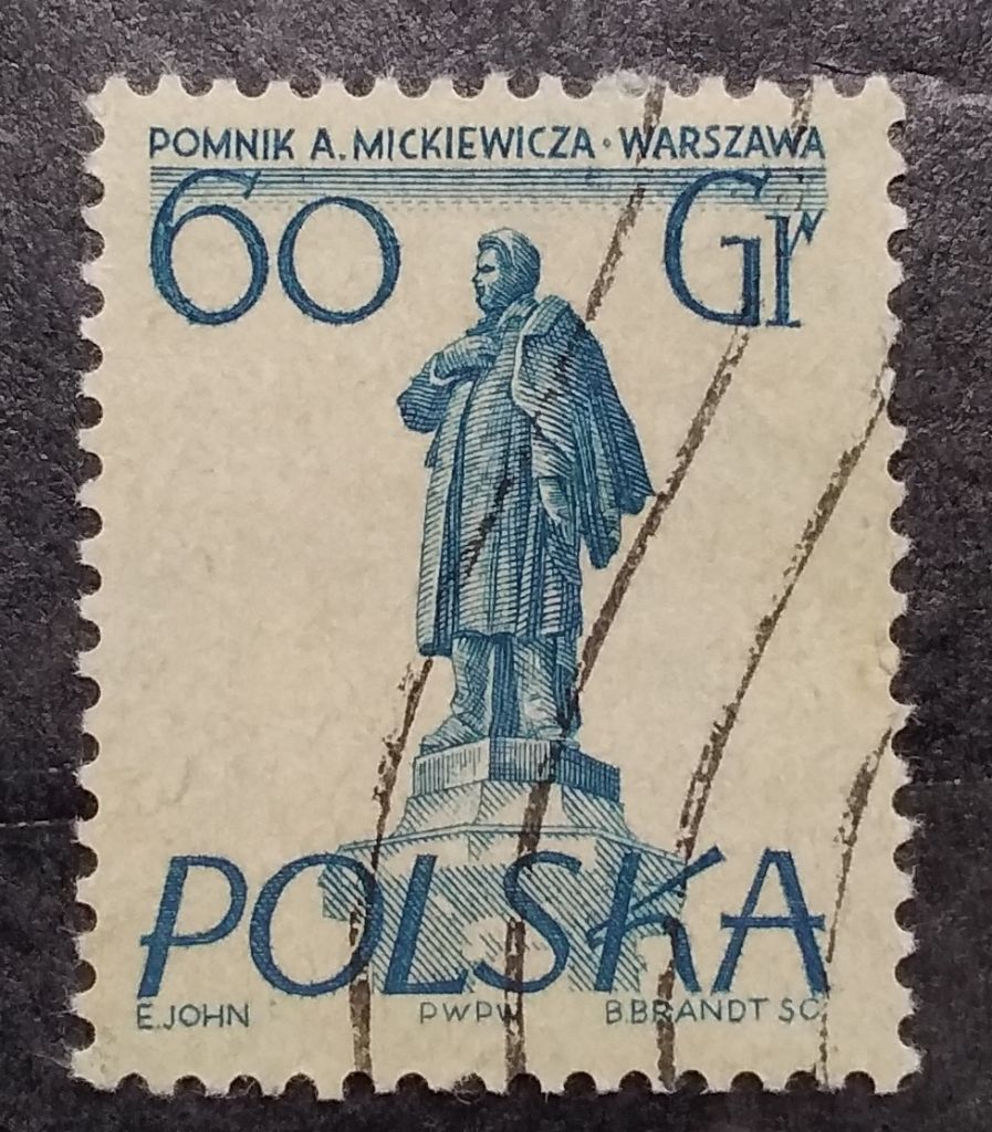 Польша 1955 г - Памятник Адаму Мицкевичу, Варшава - фото фото фото 0