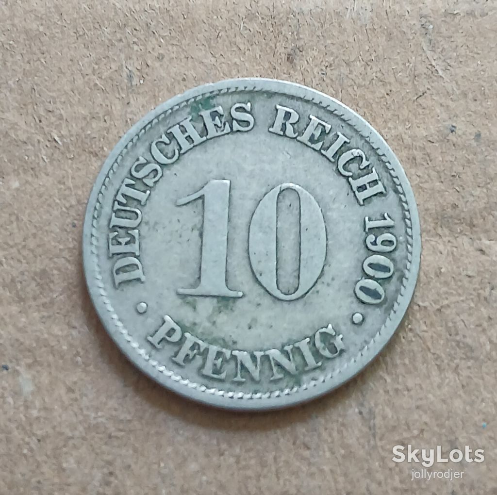 Німеччина 10 пфенігів 1900 D - фото фото фото 0