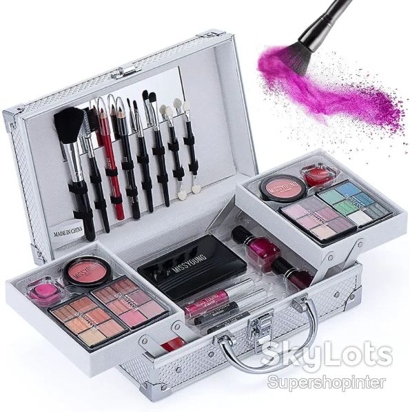 Набор женской косметики в подарочном чемодане MC1155 Makeup set Серебристый - фото фото фото 1