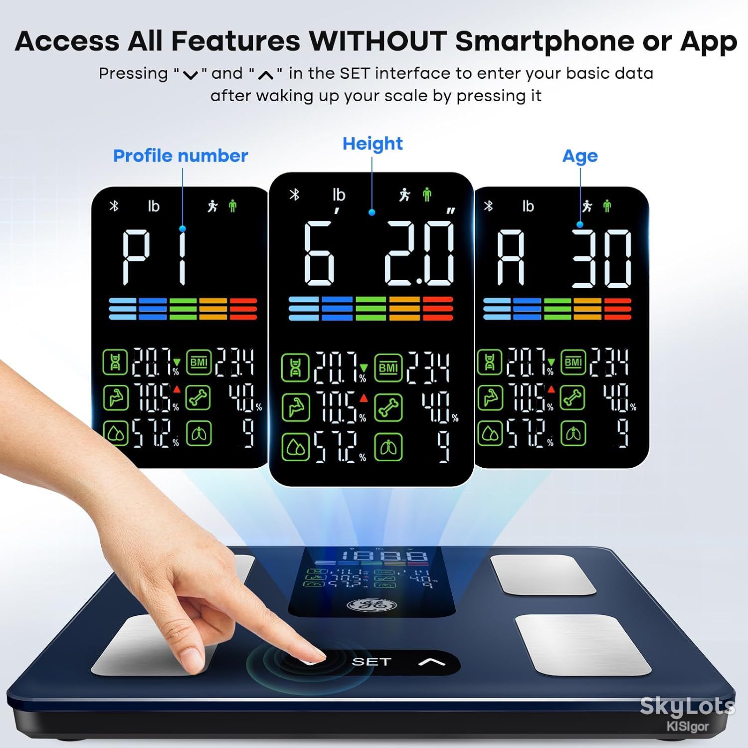 Розумні підлогові ваги GE Smart Body Fat Scale   (модель Fit Plus LN) *81196 - фото фото фото 2