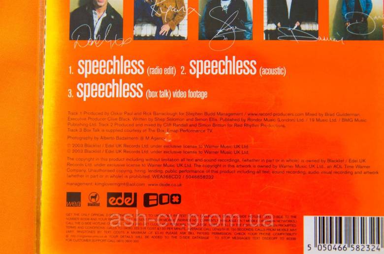 Музичний диск CD. D-SIDE - Speechless - фото фото фото 4