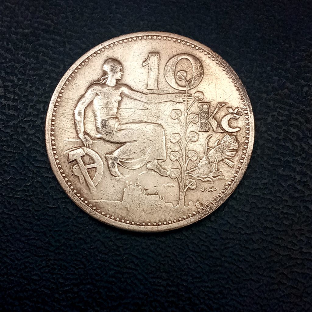 10 Корун 1931р. Срібло-700°. Чехословатчина. - фото фото фото 0