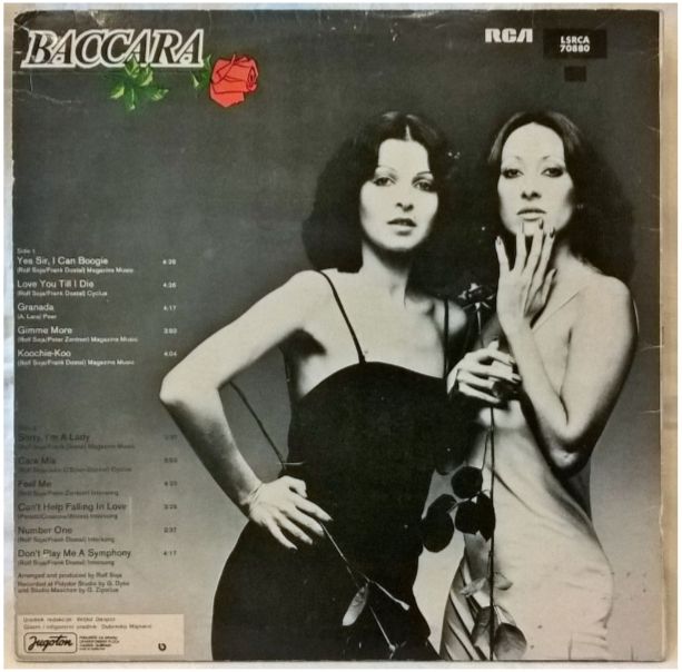 Baccara - Baccara - 1977.  (LP). 12. Vinyl. Пластинка. Yugoslavia. - фото фото фото 1