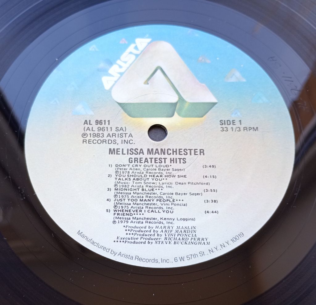 MELISSA MANCHESTER Greatest Hits LP EX+ - фото фото фото 2