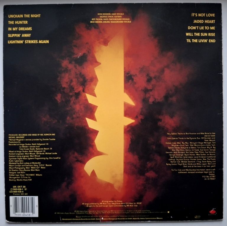 Dokken - Under Lock And Key - 1985.  (LP). 12. Vinyl. Пластинка. Germany. - фото фото фото 1