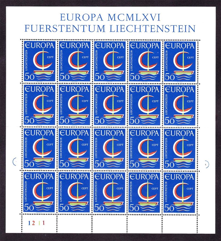 Лихтенштейн  1966 г  MNH -  м/л - EUROPA CEPT - фото фото фото 0