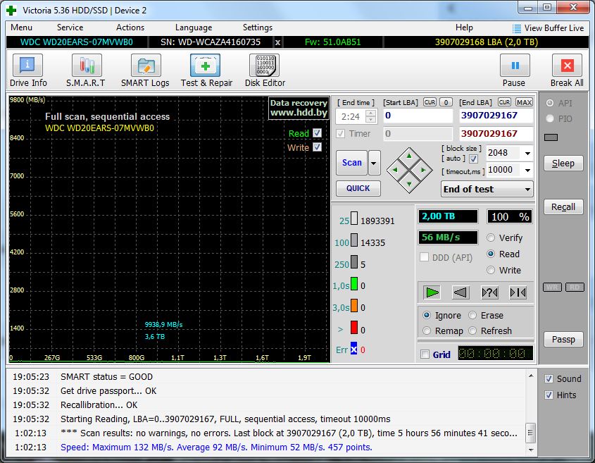 HDD WD 20EARS 2000 Gb 3.5 SATA-II   (5400 об.хв./64 мб.буфер)   (№08) - фото фото фото 4