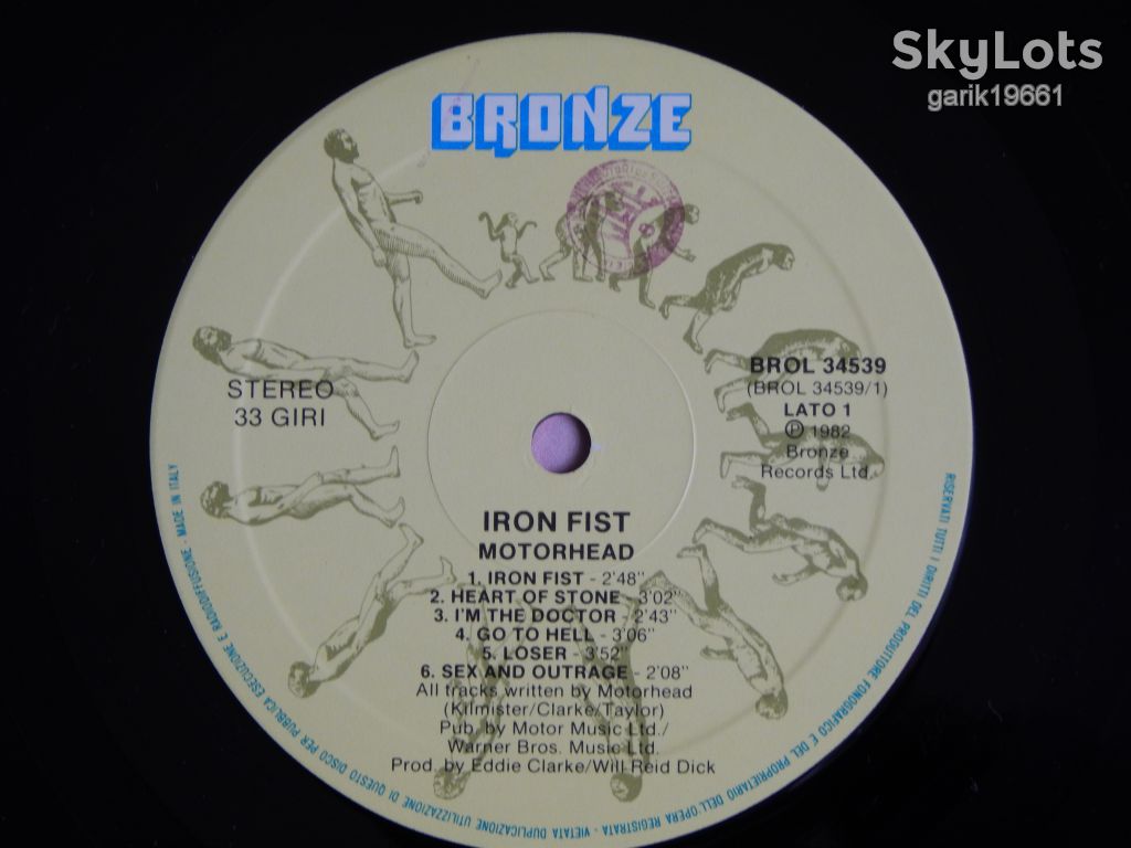 Motörhead ‎– Iron Fist  (Bronze ‎– BROL 34539, Italy) insert EX+/NM- - фото фото фото 3