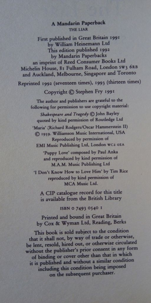 Liar The Stephen Fry English на Английском книга - фото фото фото 4