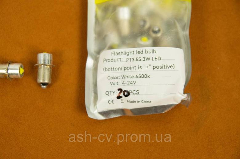 Лампочка, для, ліхтарика, 4-24V, 3W, LED, P13.5, P13.5S, PR2 - фото фото фото 6