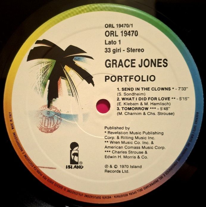 Grace Jones - Portfolio - 1977.  (LP). 12. Vinyl. Пластинка. Italy. - фото фото фото 2