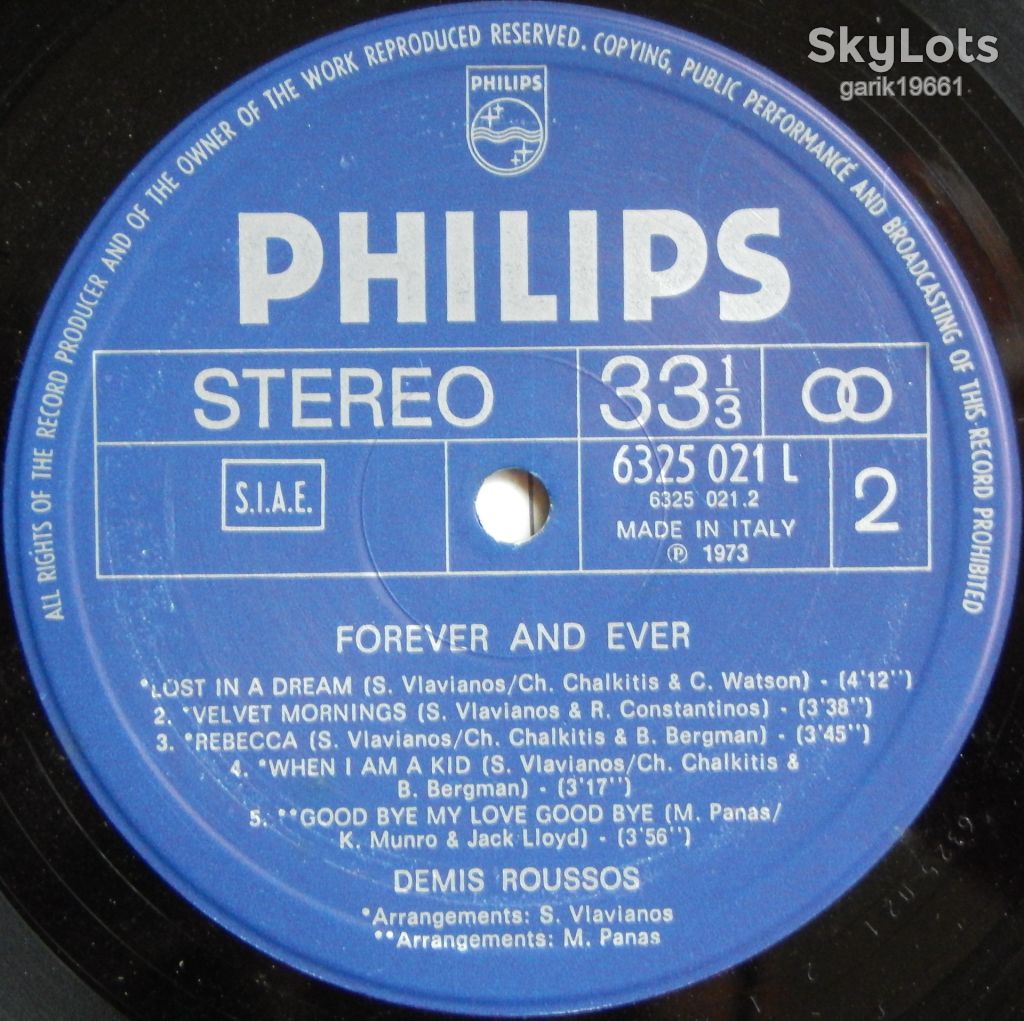 Demis Roussos – Forever And Ever  (Philips – 6325 021 L, Italy) NM-/NM- - фото фото фото 3