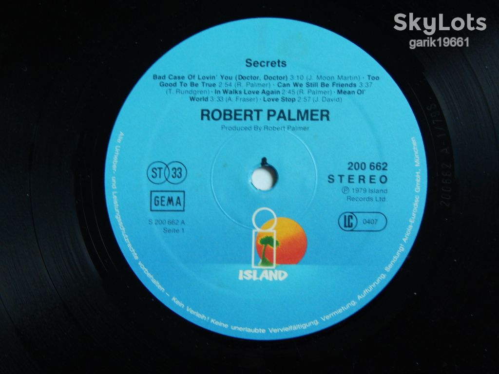 Robert Palmer ‎– Secrets   (Island Records ‎– 200 662-320, Germany) EX/EX+ - фото фото фото 2