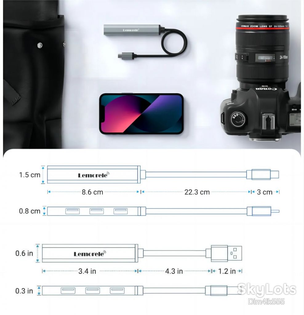 USB хаб Lemorele USB-C - 4USB3.0 OTG 4Port 22cm - фото фото фото 1