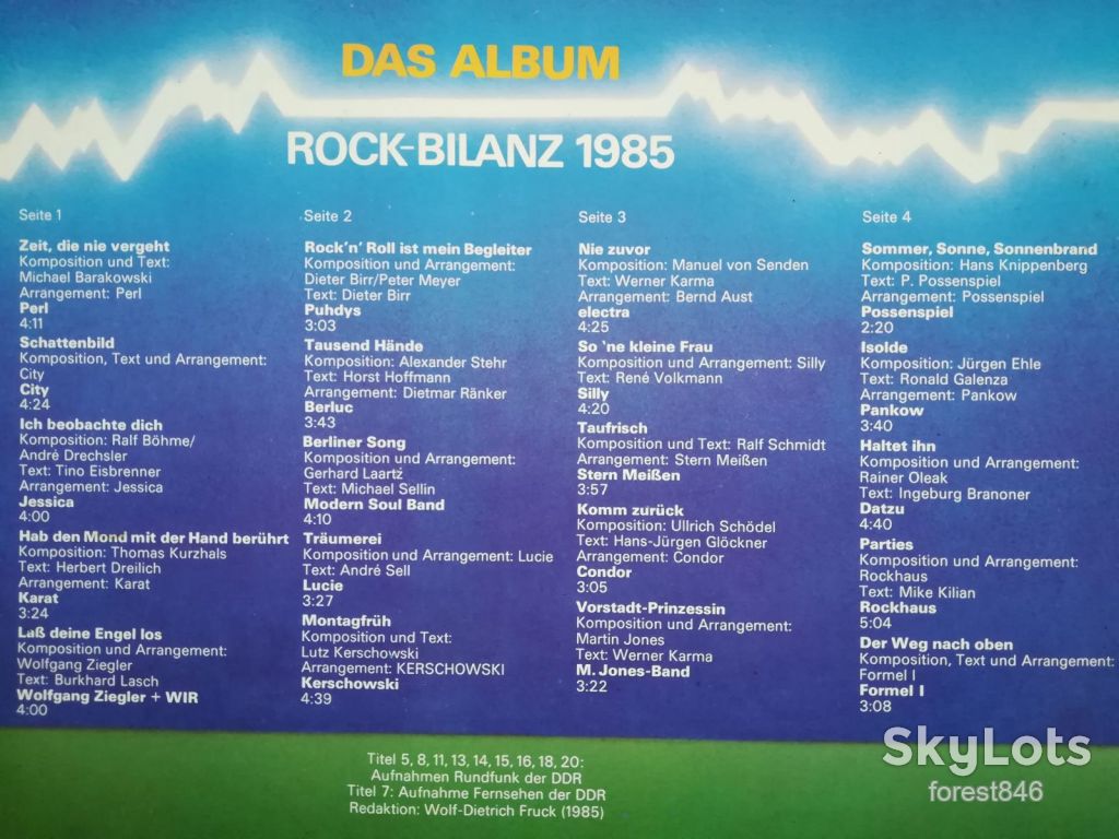 Das Album-Rock-Bilanz 1985-2 LPs-NM-, НДР - фото фото фото 3