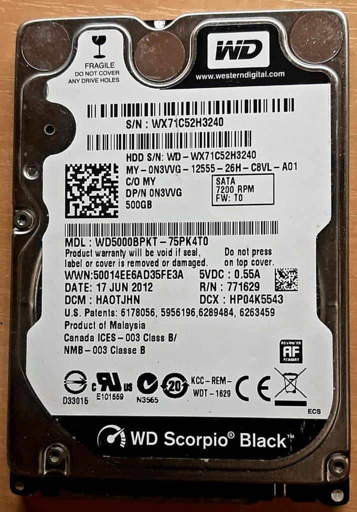 HDD WD Scorpio Black 500 Gb - фото фото фото 0