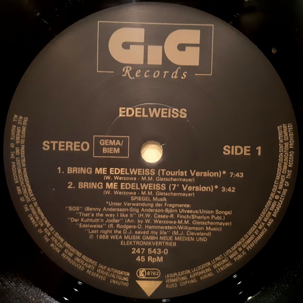 Edelweiss - Bring Me Edelweiss - 1988.  (EP). 12. Vinyl. Пластинка. Germany. Rare. - фото фото фото 2