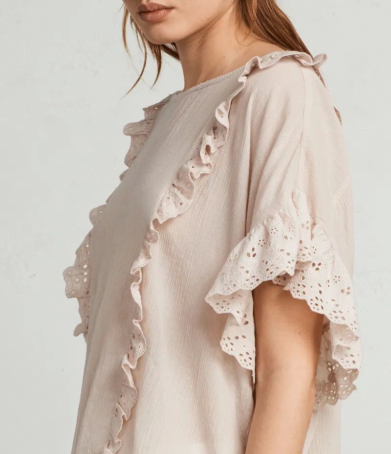 Блуза oversize Allsaints жатка с оборками Isa tee 46-48р - фото фото фото 2