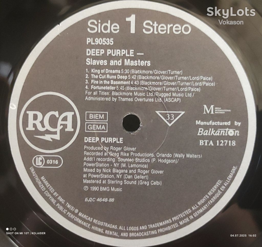 Deep purple -  Slaves  and  Masters  NM/NM - фото фото фото 1