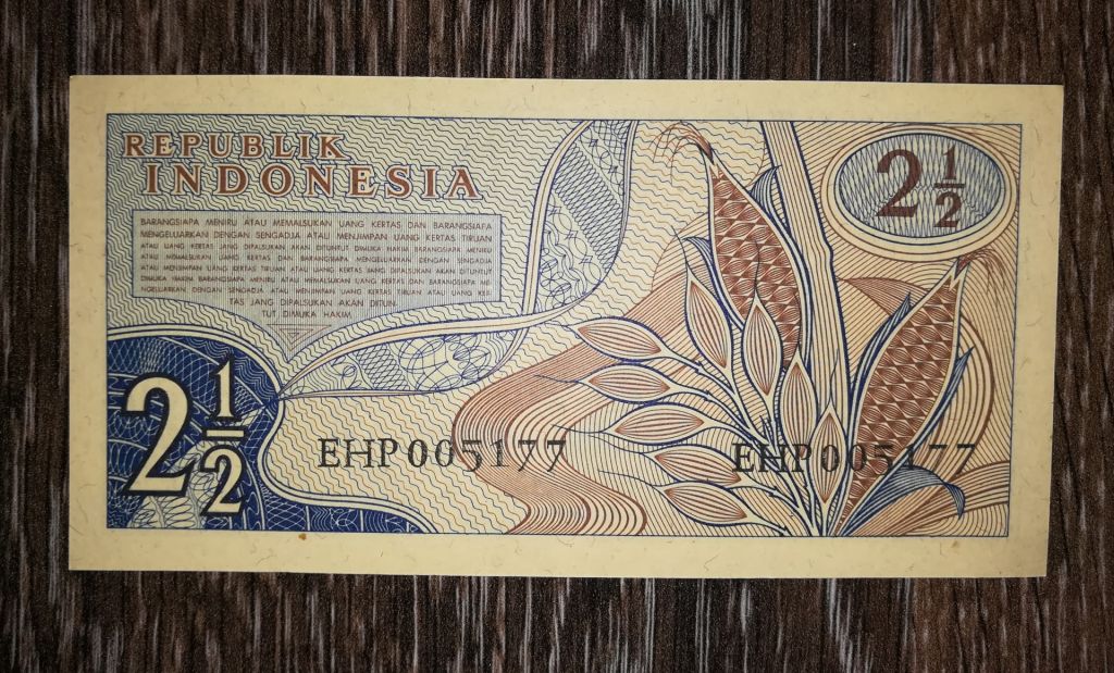 INDONESIA Індонезія 2,5 рупії 1961 № 00...77 - фото фото фото 1