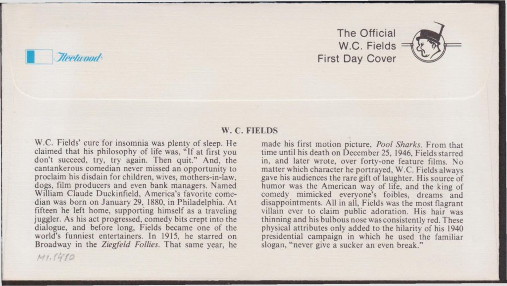 США 1980 АРТИСТ АКТЁР КЛОУН ЖОНГЛЁР W.C.FIELDS СЦЕНА ЭСТРАДА ПРЕДСТАВЛЕНИЕ ШОУ КПД Mi.1410 - фото фото фото 1