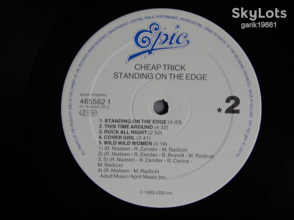 Cheap Trick – Standing On The Edge  (Epic ‎– 465562 1, Holland) insert NM-/NM- - фото фото фото 4