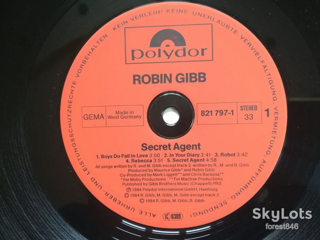 Robin Gibb-Secret agent  (глянс. конв.)-NM, Німеччина  (&amp;71) - фото фото фото 2