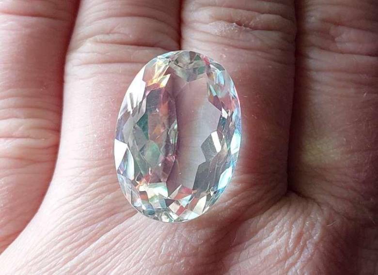 Радужный кварц 34.95 Ct  Сертификат - фото фото фото 6